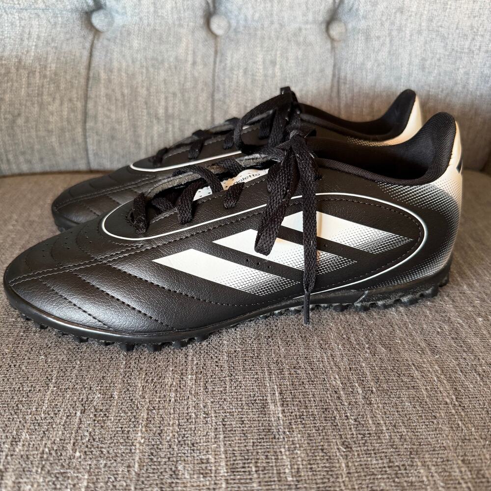 Adidas Kids Boys Goletto IX Turf Black White Soccer Cleats Shoes Size 4.5